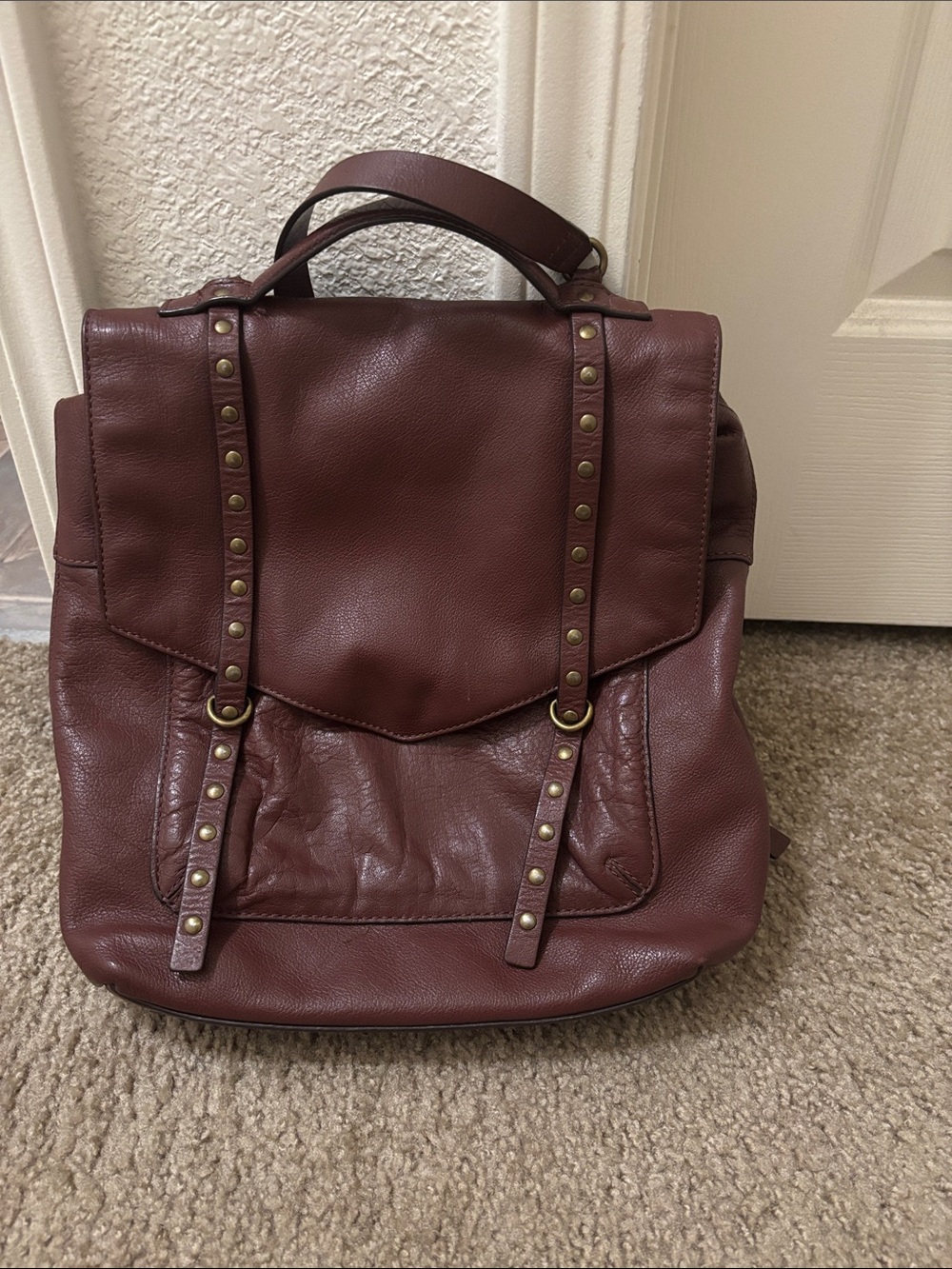 Lucky Brand womensLeather Backpack in Burgundy